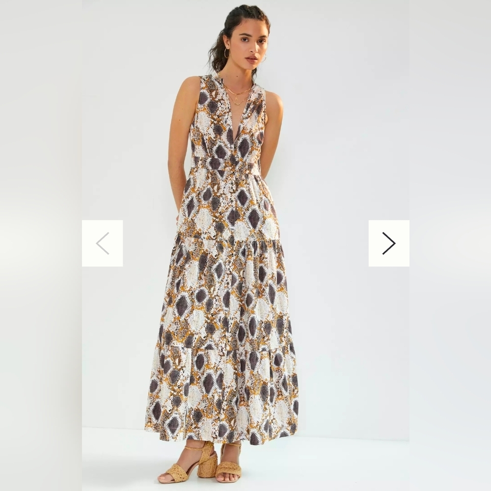 Maeve By Anthropologie Snake Printed Maxi Dress Size 0